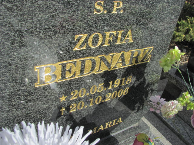 Zofia Bednarz 1918 Piława Górna - Grobonet - Wyszukiwarka osób pochowanych