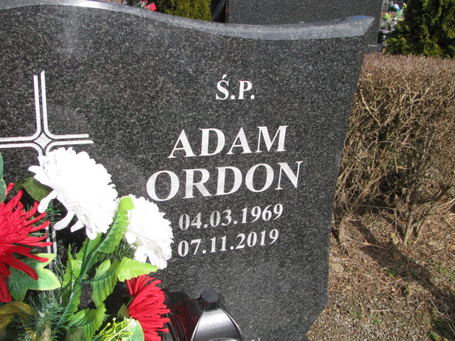 Adam Ordon 1969 Piława Górna - Grobonet - Wyszukiwarka osób pochowanych
